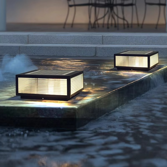 Outdoor Lamp - Dual-Power LED - Solar and Electric Lighting