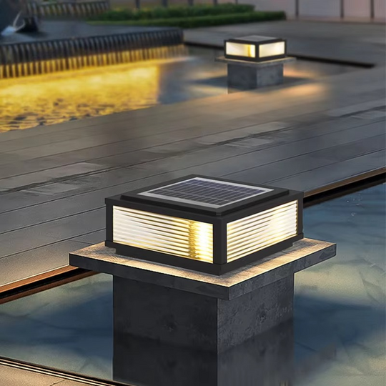 Outdoor Lamp - Dual-Power LED - Solar and Electric Lighting